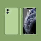 For iPhone 12 mini Solid Color Imitation Liquid Silicone Straight Edge Dropproof Full Coverage Protective Case (Matcha Green) - 1