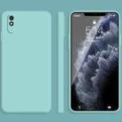 For Xiaomi Redmi 9A Solid Color Imitation Liquid Silicone Straight Edge Dropproof Full Coverage Protective Case(Sky Blue) - 1