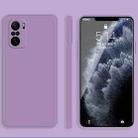 For Xiaomi Redmi K40 Solid Color Imitation Liquid Silicone Straight Edge Dropproof Full Coverage Protective Case(Purple) - 1