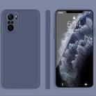 For Xiaomi Redmi K40 Solid Color Imitation Liquid Silicone Straight Edge Dropproof Full Coverage Protective Case(Grey) - 1