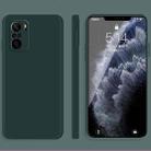 For Xiaomi Redmi K40 Solid Color Imitation Liquid Silicone Straight Edge Dropproof Full Coverage Protective Case(Dark Green) - 1