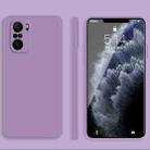 For Xiaomi Redmi K40 Pro Solid Color Imitation Liquid Silicone Straight Edge Dropproof Full Coverage Protective Case(Purple) - 1