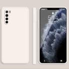 For Xiaomi Redmi Note 8 Solid Color Imitation Liquid Silicone Straight Edge Dropproof Full Coverage Protective Case(White) - 1