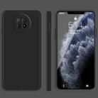 For Xiaomi Redmi Note 9 5G Solid Color Imitation Liquid Silicone Straight Edge Dropproof Full Coverage Protective Case(Black) - 1