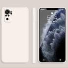 For Xiaomi Redmi Note 10 Solid Color Imitation Liquid Silicone Straight Edge Dropproof Full Coverage Protective Case(White) - 1
