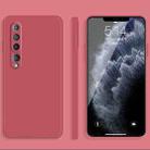 For Xiaomi Mi 10 Solid Color Imitation Liquid Silicone Straight Edge Dropproof Full Coverage Protective Case(Red) - 1
