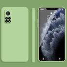 For Xiaomi Mi 10T Solid Color Imitation Liquid Silicone Straight Edge Dropproof Full Coverage Protective Case(Matcha Green) - 1