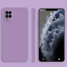 For Xiaomi Mi 10 Youth Solid Color Imitation Liquid Silicone Straight Edge Dropproof Full Coverage Protective Case(Purple) - 1