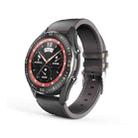 G1 1.28 inch TFT Screen IP67 Waterproof Smart Watch, Support Bluetooth Call / Heart Rate Monitoring / Blood Pressure Monitoring, Style: Leather Strap(Gun Black) - 1