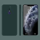 For OPPO A9 / A9X / F11 Solid Color Imitation Liquid Silicone Straight Edge Dropproof Full Coverage Protective Case(Dark Green) - 1