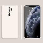 For OPPO A11 / A11X Solid Color Imitation Liquid Silicone Straight Edge Dropproof Full Coverage Protective Case(White) - 1