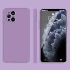 For OPPO Find X3 Solid Color Imitation Liquid Silicone Straight Edge Dropproof Full Coverage Protective Case(Purple) - 1