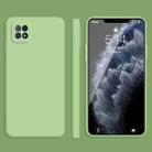 For OPPO A72 Solid Color Imitation Liquid Silicone Straight Edge Dropproof Full Coverage Protective Case(Matcha Green) - 1