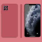 For OPPO Reno4 SE Solid Color Imitation Liquid Silicone Straight Edge Dropproof Full Coverage Protective Case(Red) - 1