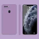 For OPPO R15 Solid Color Imitation Liquid Silicone Straight Edge Dropproof Full Coverage Protective Case(Purple) - 1