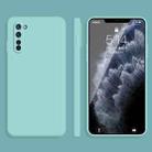 For OPPO Reno3 Solid Color Imitation Liquid Silicone Straight Edge Dropproof Full Coverage Protective Case(Sky Blue) - 1