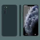 For OPPO Reno3 Solid Color Imitation Liquid Silicone Straight Edge Dropproof Full Coverage Protective Case(Dark Green) - 1