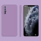 For OPPO Reno3 Pro Solid Color Imitation Liquid Silicone Straight Edge Dropproof Full Coverage Protective Case(Purple) - 1