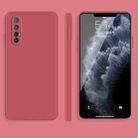 For OPPO Reno3 Pro Solid Color Imitation Liquid Silicone Straight Edge Dropproof Full Coverage Protective Case(Red) - 1