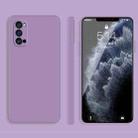 For OPPO Reno4 Pro Solid Color Imitation Liquid Silicone Straight Edge Dropproof Full Coverage Protective Case(Purple) - 1