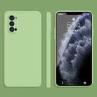 For OPPO Reno4 Pro Solid Color Imitation Liquid Silicone Straight Edge Dropproof Full Coverage Protective Case(Matcha Green) - 1