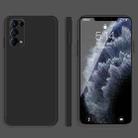 For OPPO Reno5 Pro Solid Color Imitation Liquid Silicone Straight Edge Dropproof Full Coverage Protective Case(Black) - 1