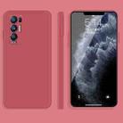 For OPPO Reno5 Pro+ Solid Color Imitation Liquid Silicone Straight Edge Dropproof Full Coverage Protective Case(Red) - 1