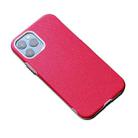 For iPhone 12 / 12 Pro Business Cross Texture PC Protective Case(Rose Red) - 1