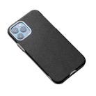 For iPhone 12 Pro Max Business Cross Texture PC Protective Case(Black) - 1
