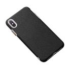 For iPhone X / XS Business Cross Texture PC Protective Case(Black) - 1