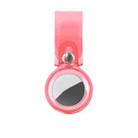 Anti-scratch Clear TPU Shockproof Protective Cover Case with Hook Loop For AirTag(Transparent Red) - 1