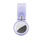 Anti-scratch Clear TPU Shockproof Protective Cover Case with Hook Loop For AirTag(Transparent Purple) - 1