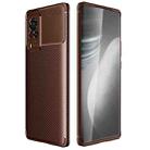 For vivo X60 Pro (Global Official Version) Carbon Fiber Texture Shockproof TPU Case(Brown) - 1