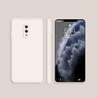 For OnePlus 7 Solid Color Imitation Liquid Silicone Straight Edge Dropproof Full Coverage Protective Case(White) - 1