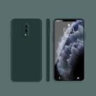 For OnePlus 7 Solid Color Imitation Liquid Silicone Straight Edge Dropproof Full Coverage Protective Case(Dark Green) - 1