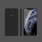 For OnePlus 7 Solid Color Imitation Liquid Silicone Straight Edge Dropproof Full Coverage Protective Case(Black) - 1