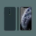 For OnePlus 8 Solid Color Imitation Liquid Silicone Straight Edge Dropproof Full Coverage Protective Case(Dark Green) - 1