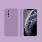 For OnePlus 9 Solid Color Imitation Liquid Silicone Straight Edge Dropproof Full Coverage Protective Case(Purple) - 1