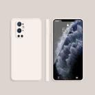 For OnePlus 9 Pro Solid Color Imitation Liquid Silicone Straight Edge Dropproof Full Coverage Protective Case(White) - 1