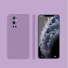 For OnePlus 9 Pro Solid Color Imitation Liquid Silicone Straight Edge Dropproof Full Coverage Protective Case(Purple) - 1