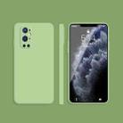 For OnePlus 9 Pro Solid Color Imitation Liquid Silicone Straight Edge Dropproof Full Coverage Protective Case(Matcha Green) - 1