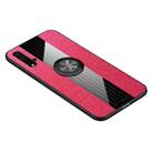 For Huawei nova 5 XINLI Stitching Cloth Textue Shockproof TPU Protective Case with Ring Holder(Red) - 1