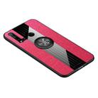 For Huawei nova 5i XINLI Stitching Cloth Textue Shockproof TPU Protective Case with Ring Holder(Red) - 1