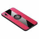 For Huawei P20 XINLI Stitching Cloth Textue Shockproof TPU Protective Case with Ring Holder(Red) - 1