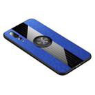 For Huawei P20 Pro XINLI Stitching Cloth Textue Shockproof TPU Protective Case with Ring Holder(Blue) - 1