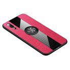 For Huawei P20 Pro XINLI Stitching Cloth Textue Shockproof TPU Protective Case with Ring Holder(Red) - 1