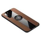 For Huawei P30 Pro XINLI Stitching Cloth Textue Shockproof TPU Protective Case with Ring Holder(Brown) - 1