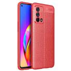 For OPPO K9 Litchi Texture TPU Shockproof Case(Red) - 1