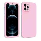 For iPhone 12 Dual-color 360 Degrees Full Coverage Protective PC + TPU Shockproof Case(Pink) - 1