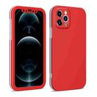 For iPhone 12 Dual-color 360 Degrees Full Coverage Protective PC + TPU Shockproof Case(Red) - 1